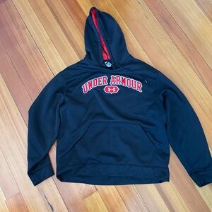 Under Armour Black Hoodie with Red Lining Size Large